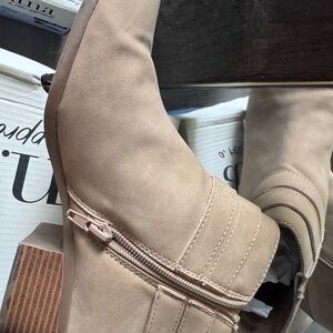 a.n.a Tan Ankle Booties with Zipper